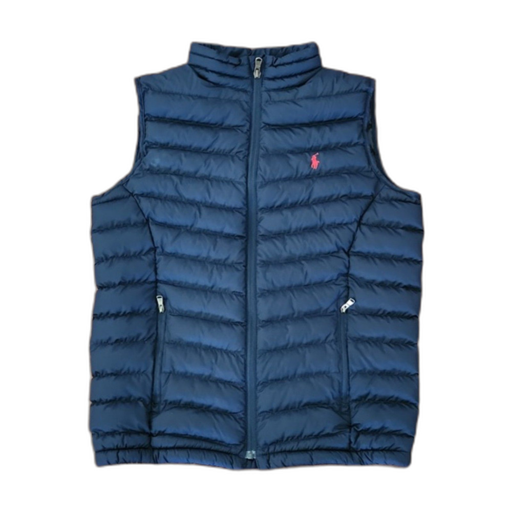 Polo Ralph Lauren Big Kids' Puffer Vest, Navy, L (14-16) Also fits women’s XS/S